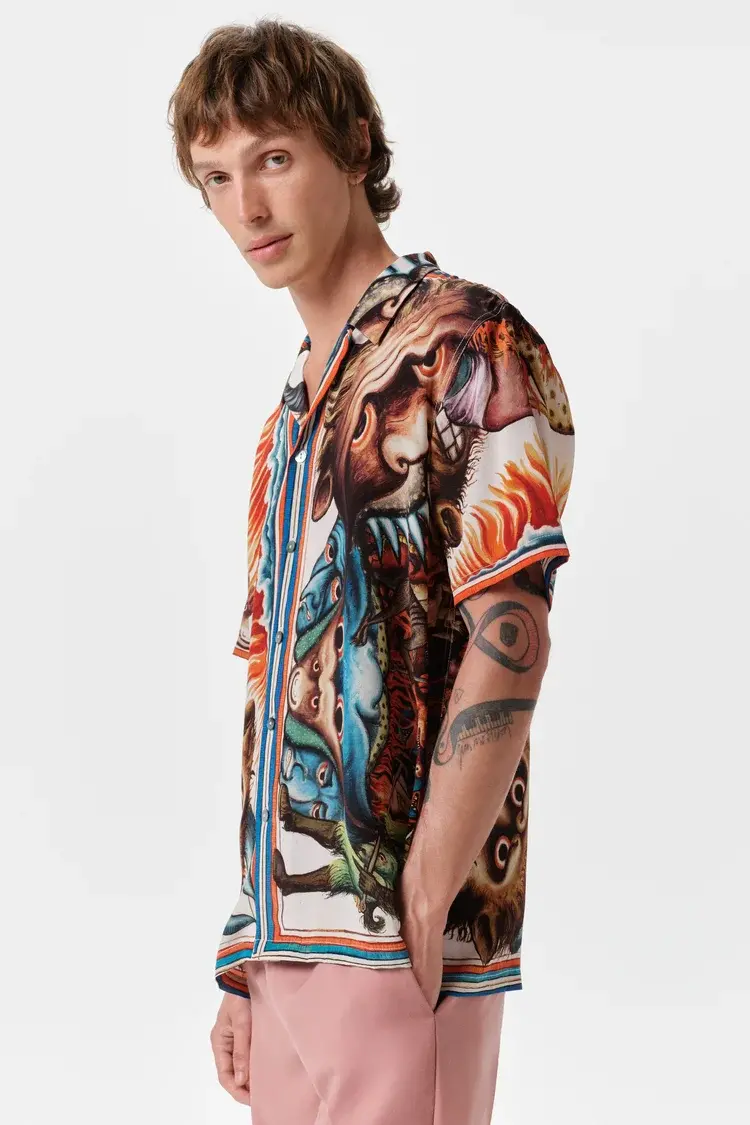 Endless Joy APOCALYPSE SILK CREPE SHORT SLEEVE SHIRT