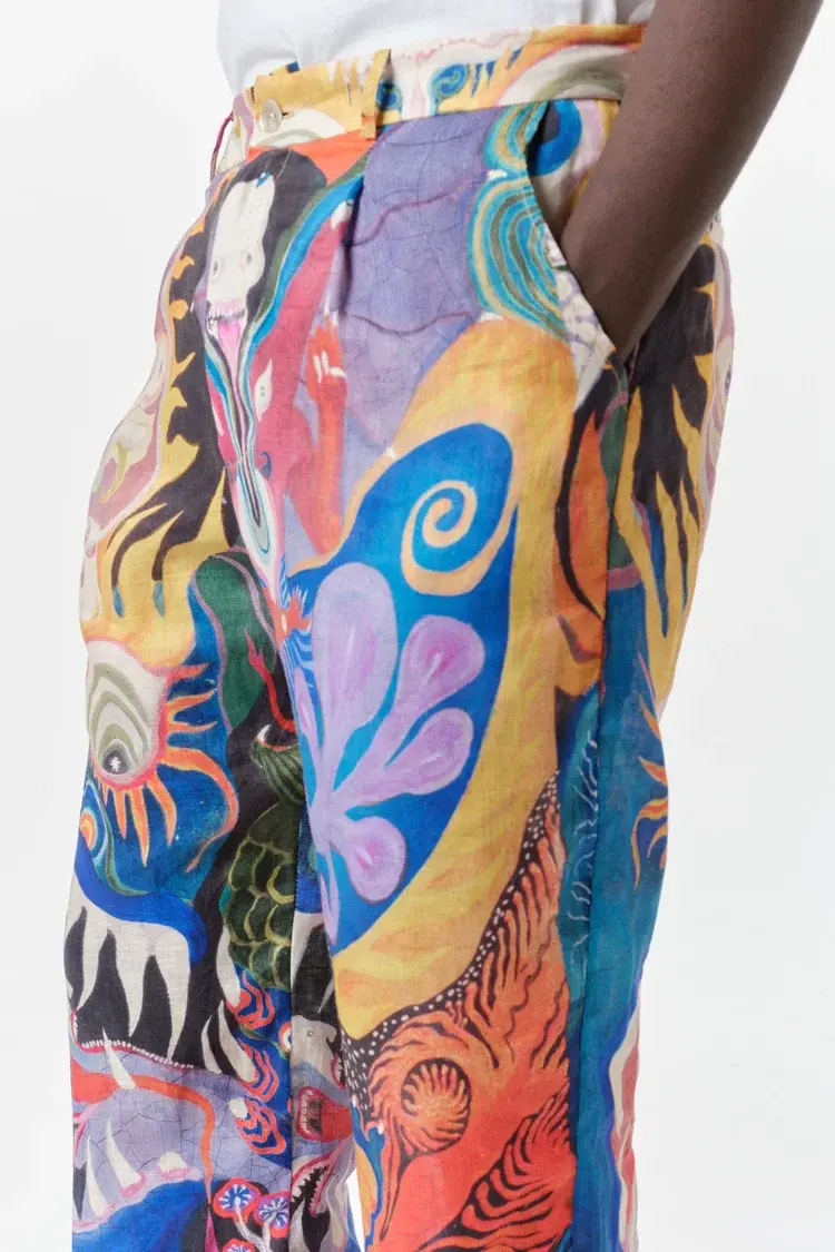 Endless Joy BRAIN SMASHER FRENCH LINEN WIDE LEG TROUSER