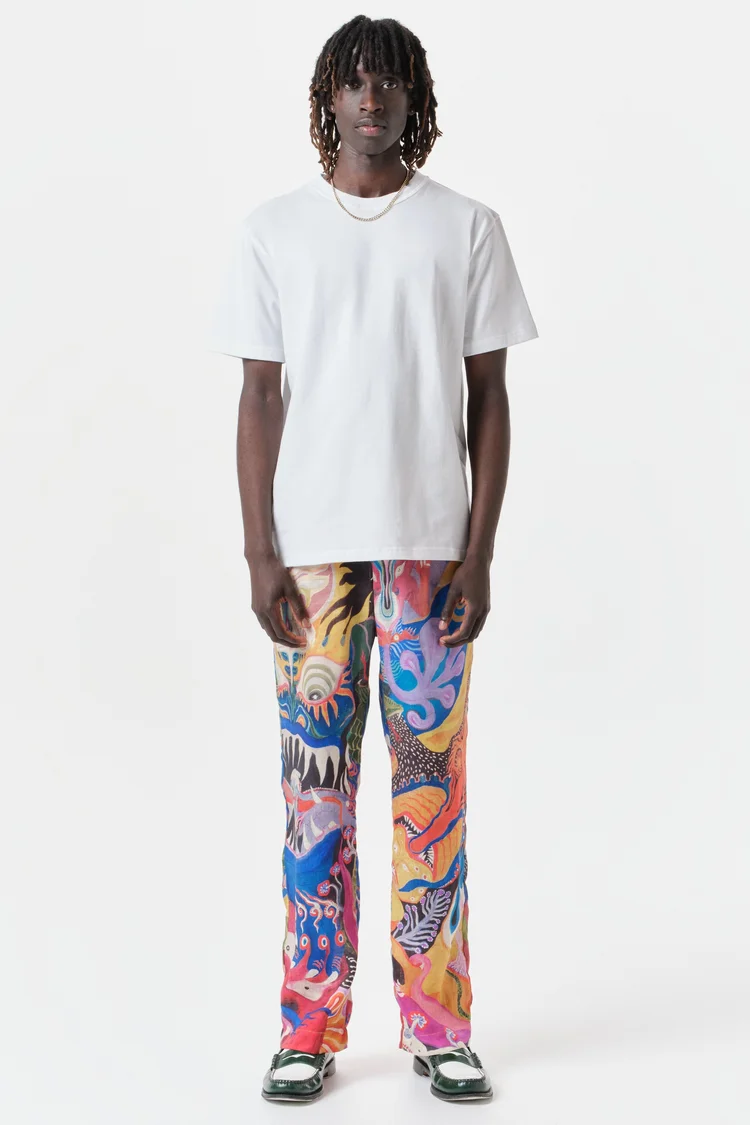 endless joy BRAIN SMASHER FRENCH LINEN WIDE LEG TROUSER