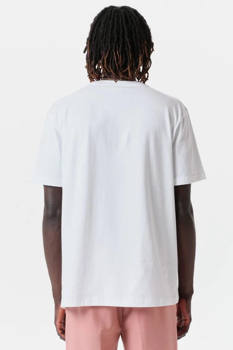 Endless Joy DEVIL WHITE FRONT PRINT ORGANIC COTTON T-SHIRT