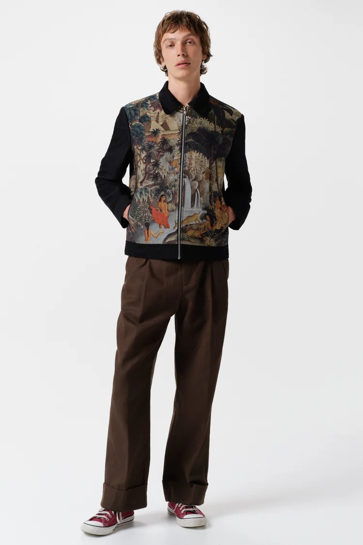 endless joy CAMPUHAN JACQUARD WOVEN BLOUSON JACKET