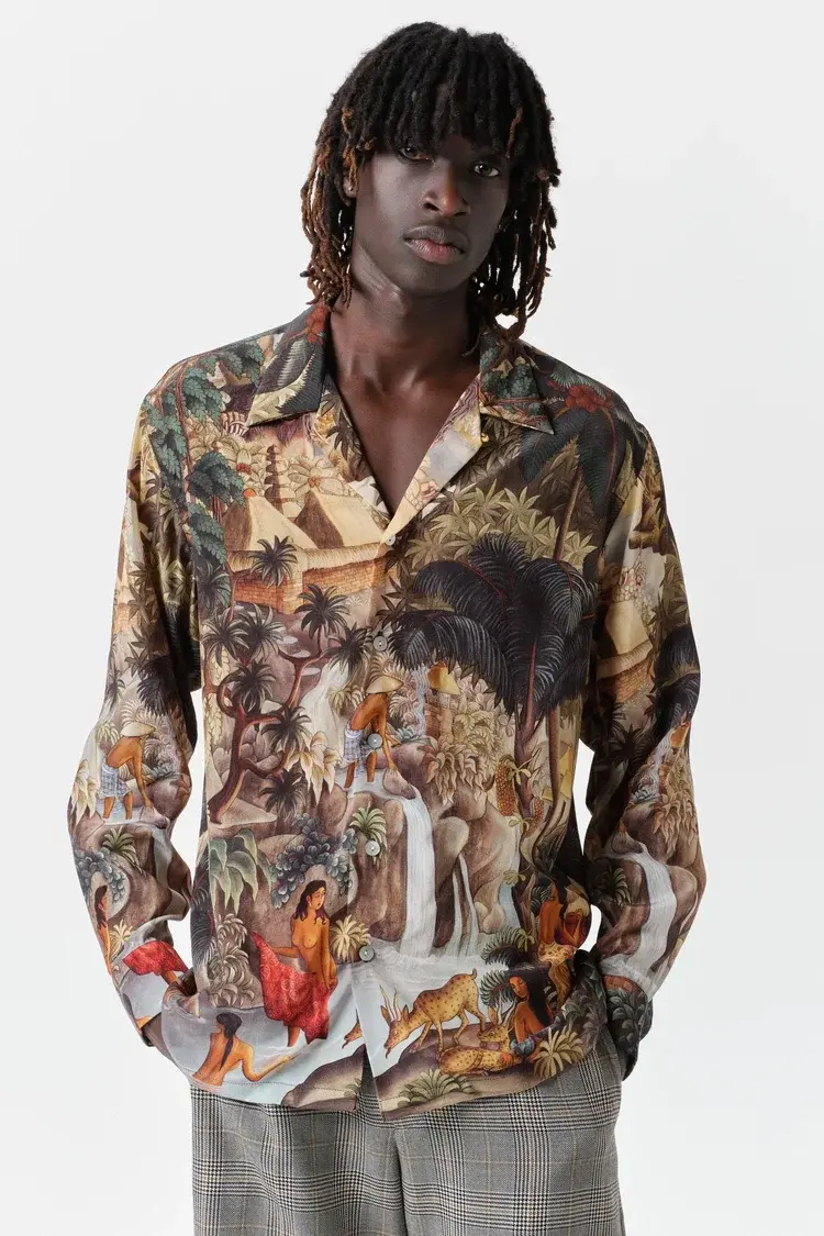 Endless Joy CAMPUHAN SILK CREPE LONG SLEEVE SHIRT