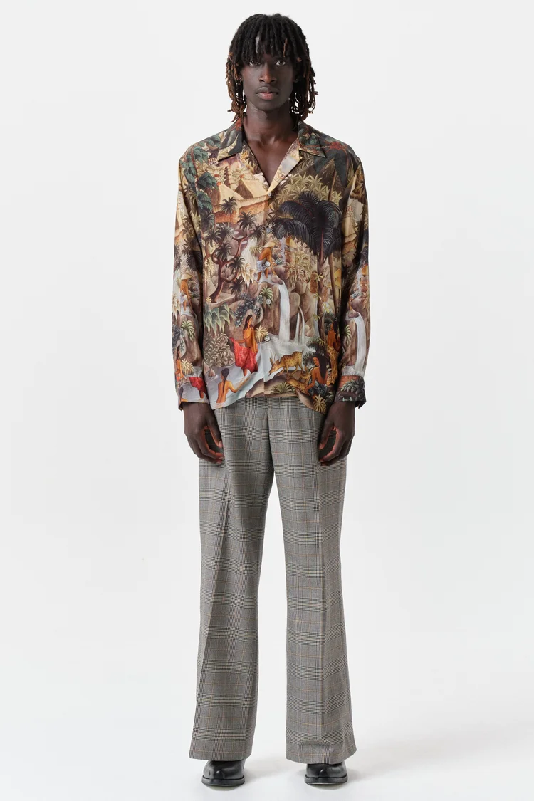 endless joy CAMPUHAN SILK CREPE LONG SLEEVE SHIRT