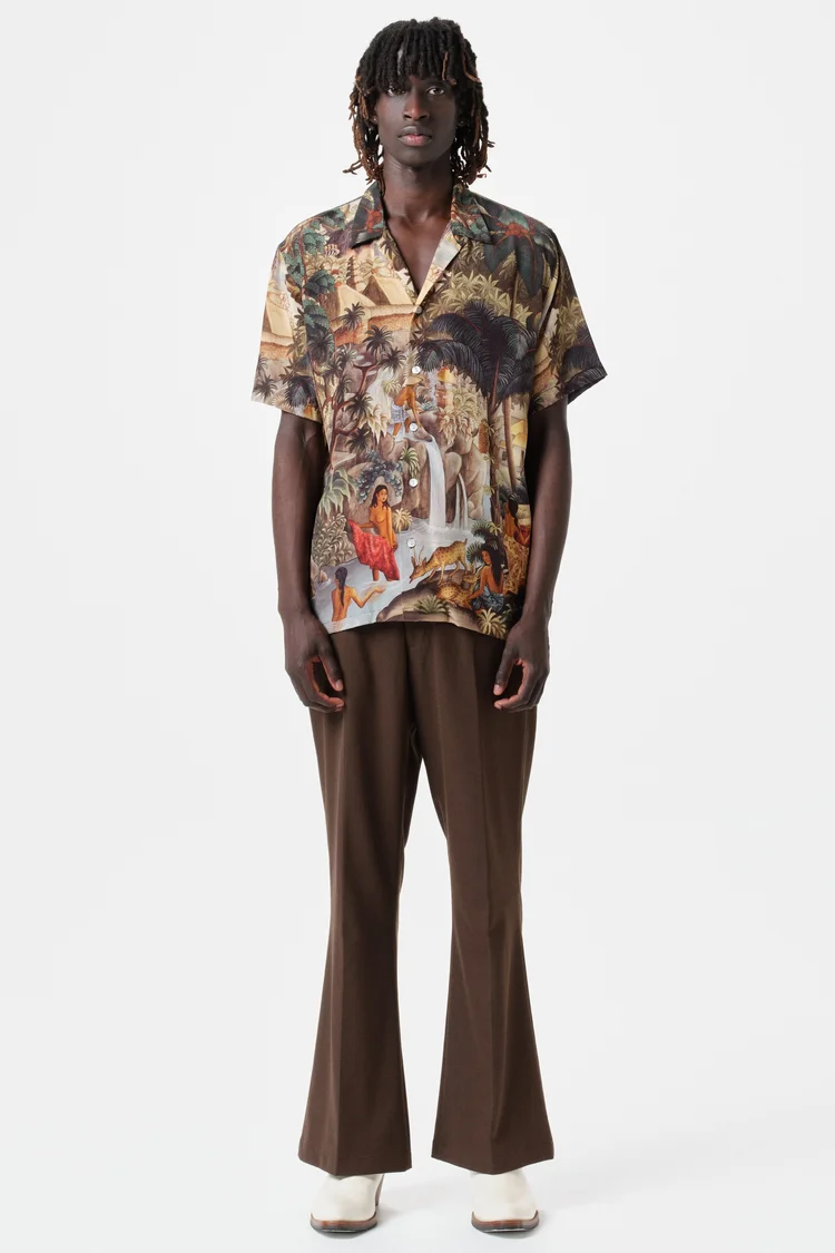 endless joy CAMPUHAN SILK CREPE SHORT SLEEVE SHIRT