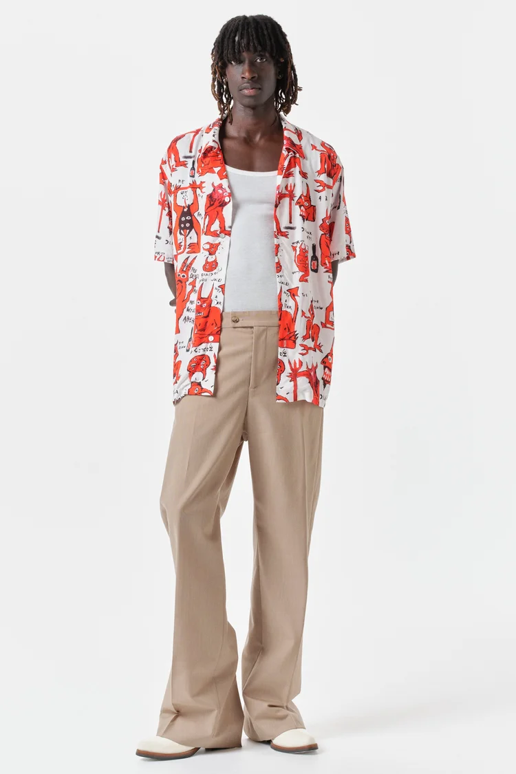 endless joy DEVIL WHITE SHORT SLEEVE SHIRT