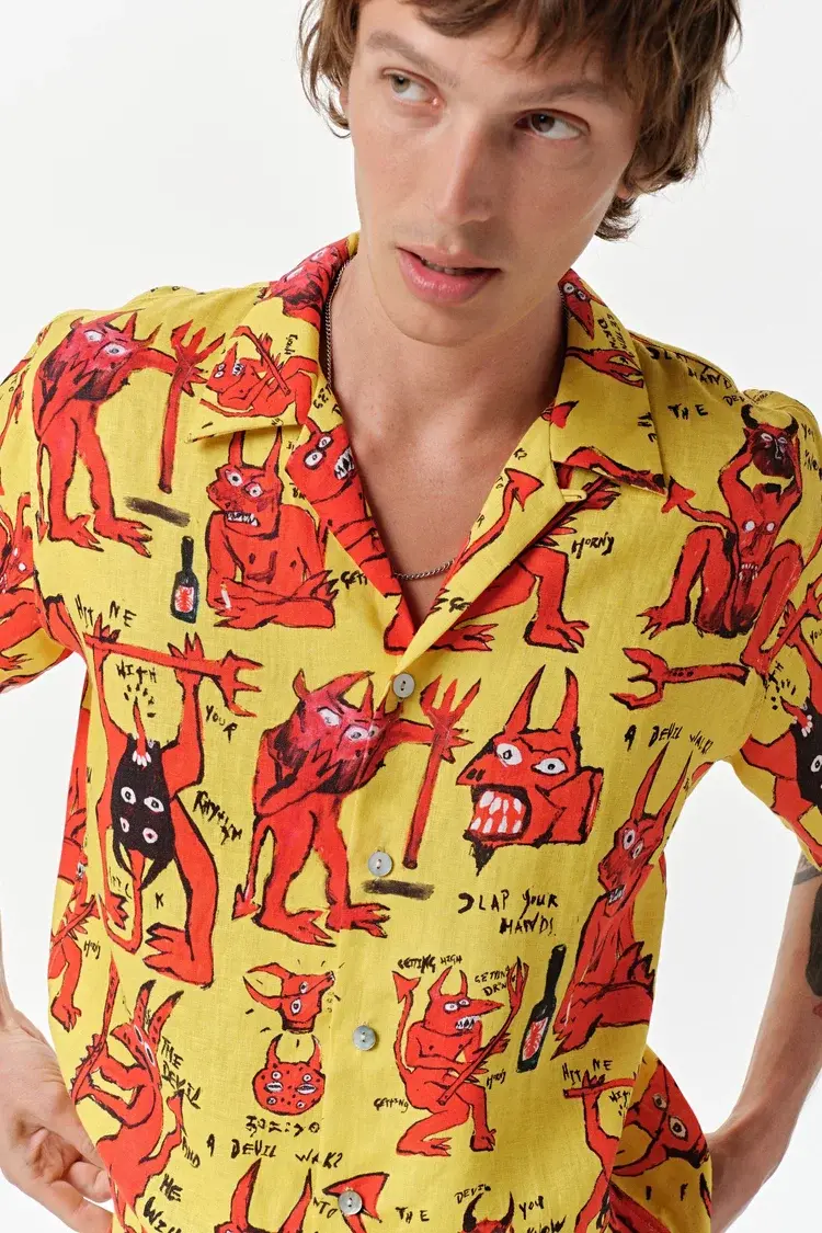 Endless Joy DEVIL YELLOW SHORT SLEEVE SHIRT