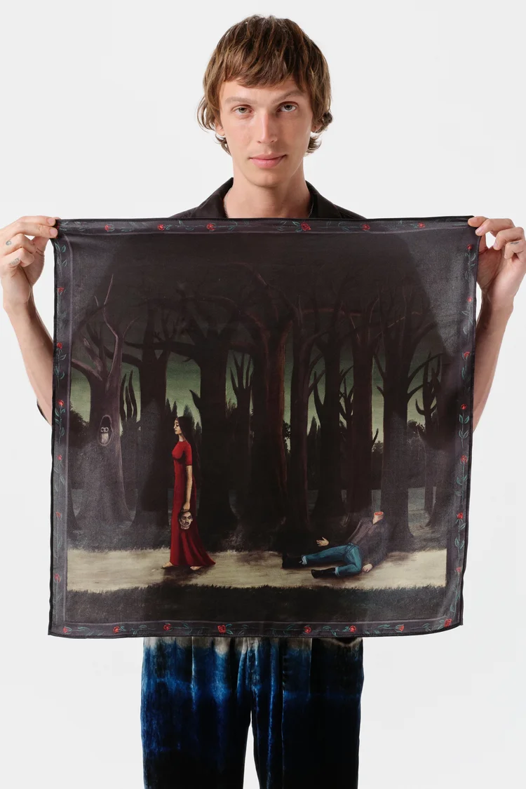 endless joy IN THE PINES SILK SATIN SCARF