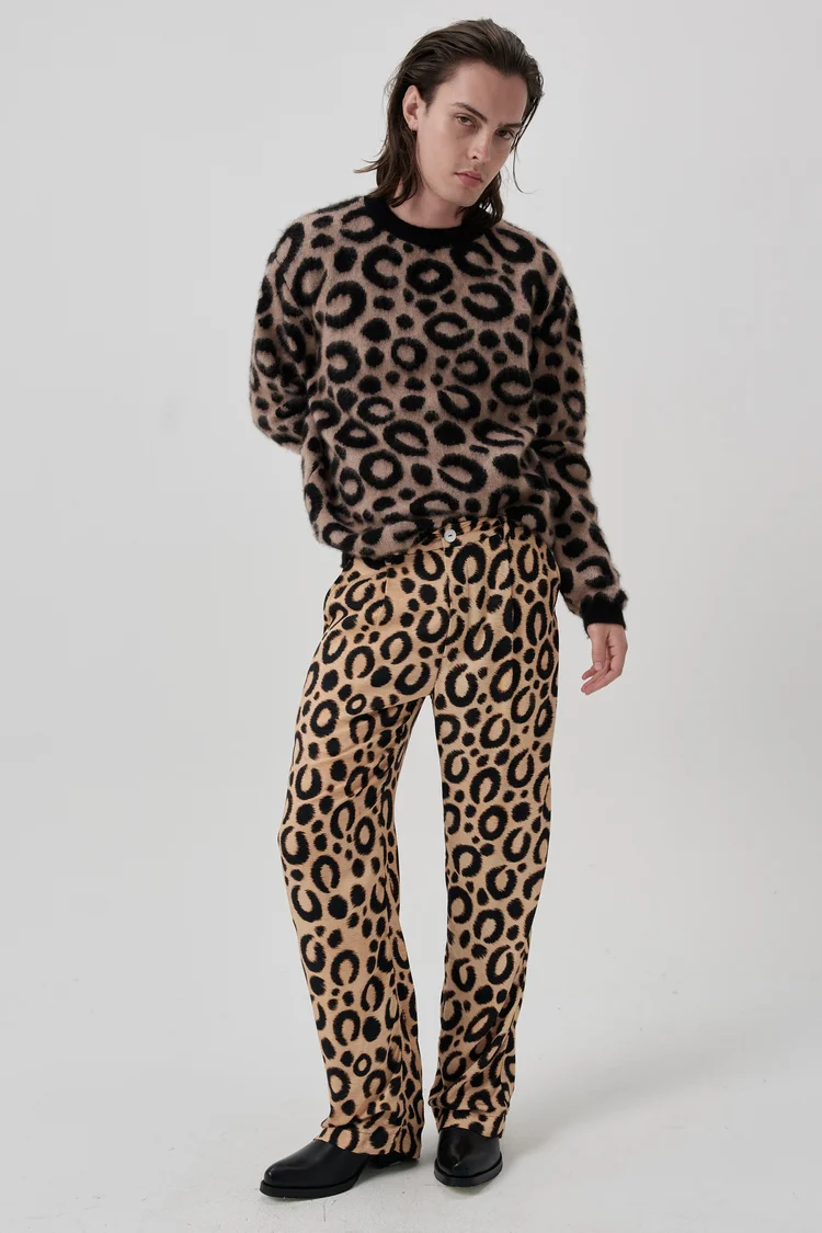 endless joy LEOPARD PRINT JACQUARD KNIT JUMPER