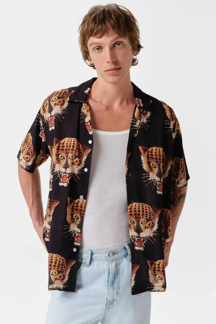 Endless Joy LEOPARDO HEAD SHORT SLEEVE SHIRT