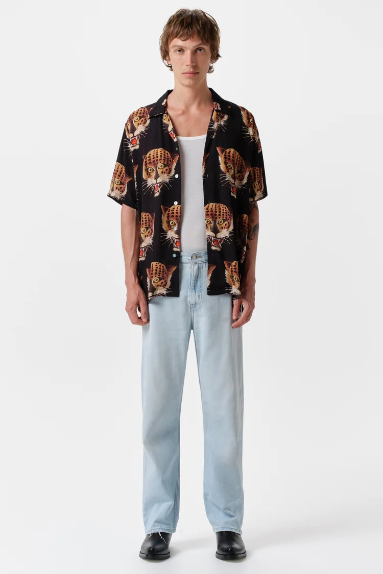 endless joy LEOPARDO HEAD SHORT SLEEVE SHIRT