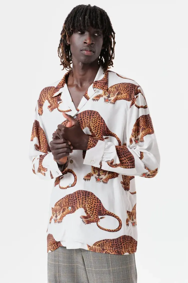 Endless Joy LEOPARDO WHITE LONG SLEEVE SHIRT