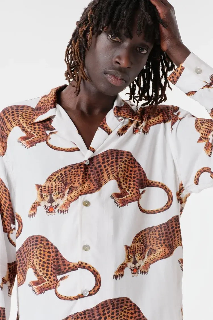 Endless Joy LEOPARDO WHITE LONG SLEEVE SHIRT