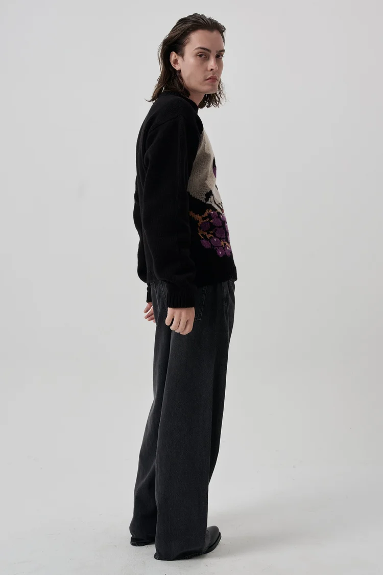 Endless Joy MEMENTO MORI BLACK HAND KNIT JUMPER