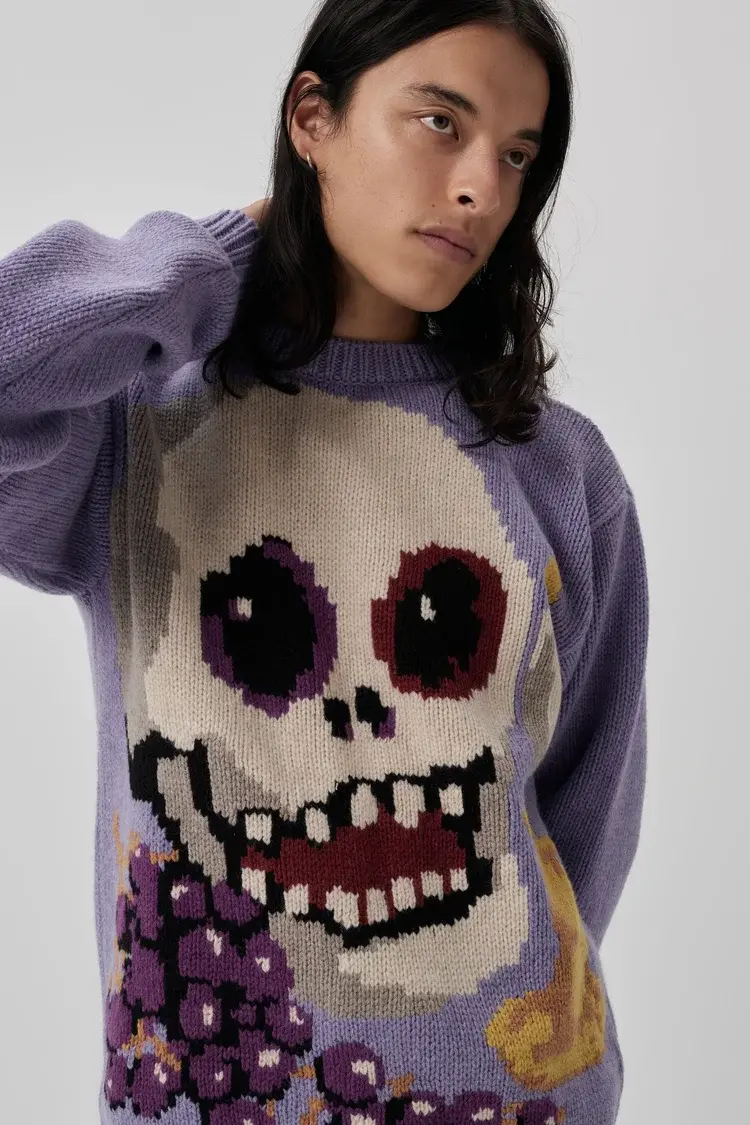 Endless Joy MEMENTO MORI LILAC HAND KNIT JUMPER