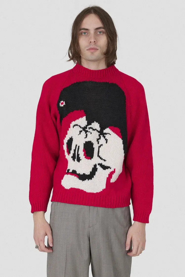 endless joy NEVERMORE HAND KNIT JUMPER RED