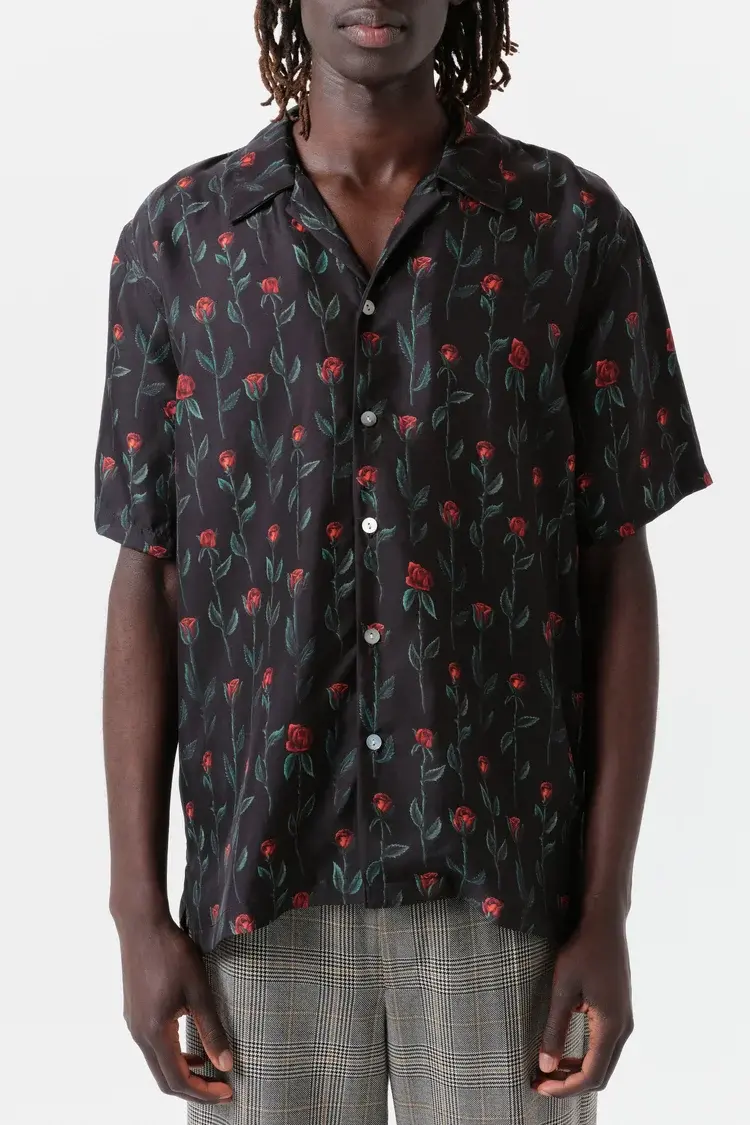 Endless Joy ROSE SILK TWILL SHORT SLEEVE SHIRT