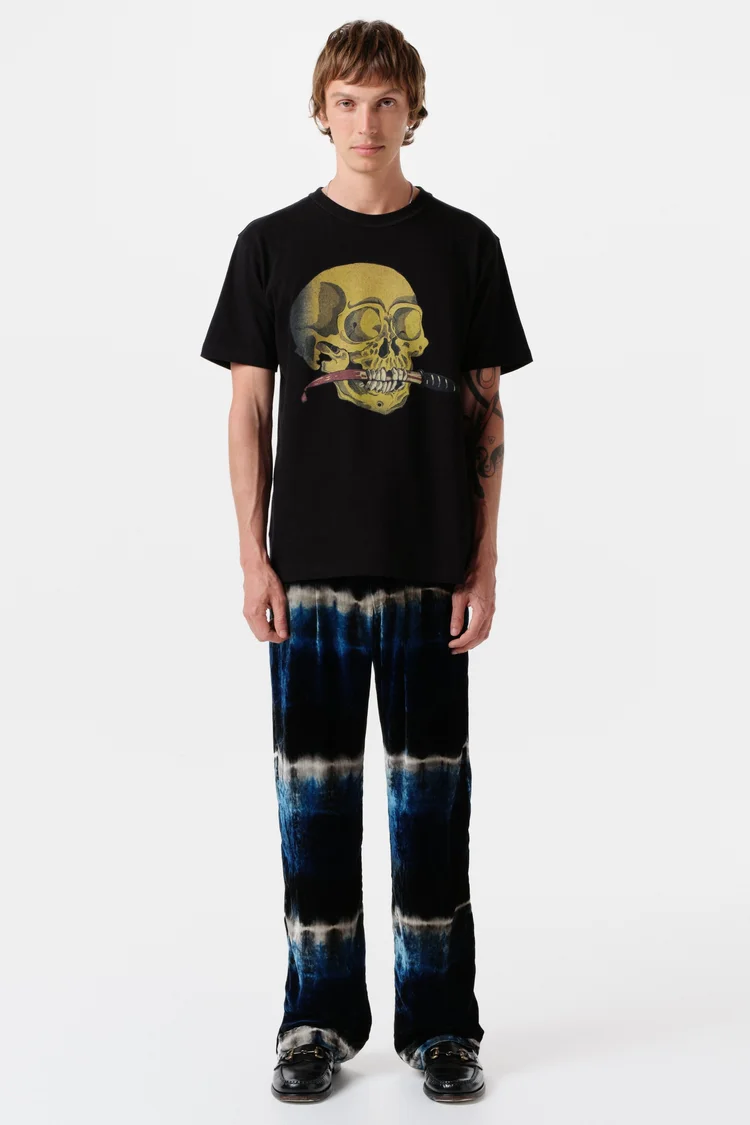 endless joy SKULL BLACK ORGANIC COTTON T-SHIRT