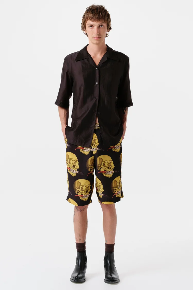 endless joy SKULL BLACK SHORT