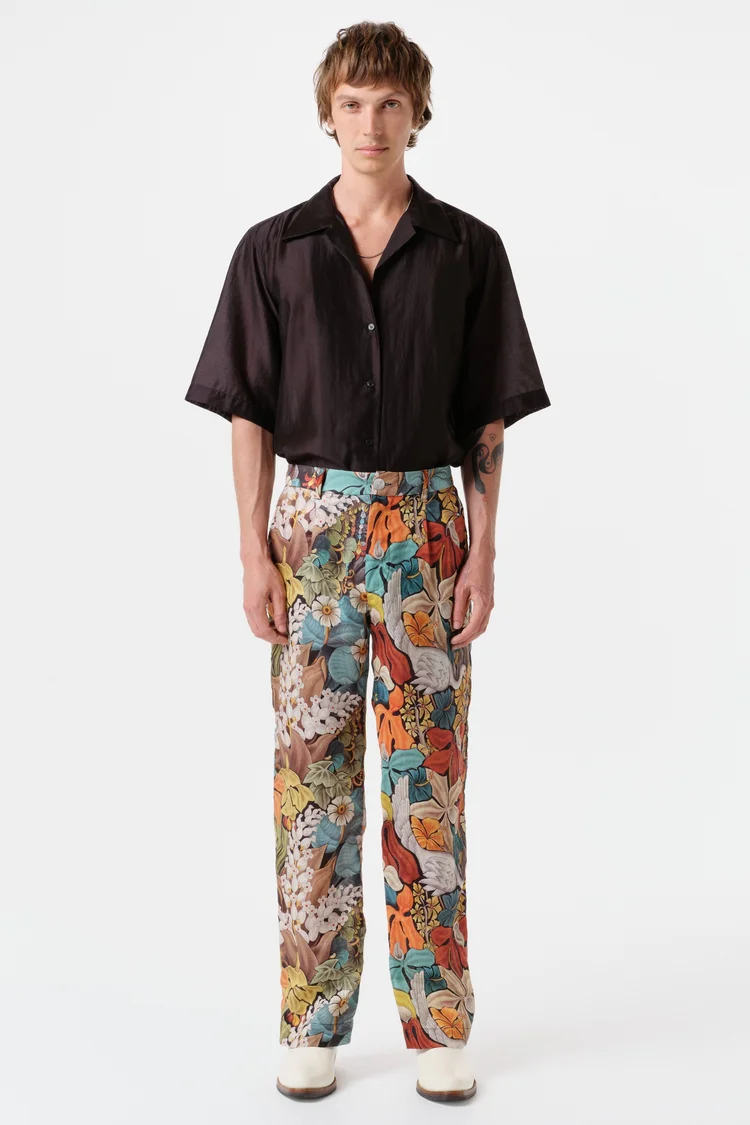 endless joy TUMBUHAN FRENCH LINEN WIDE LEG TROUSER