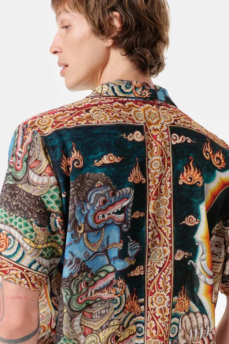 Endless Joy GAJAH WAKTRA SILK CREPE SHORT SLEEVE SHIRT