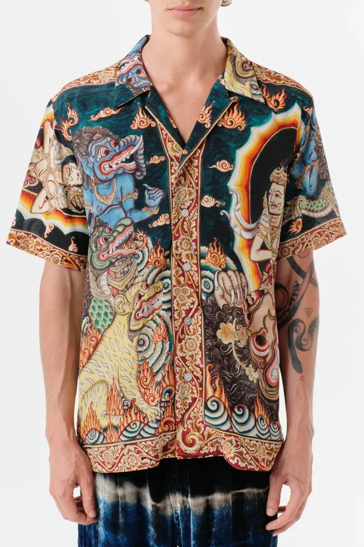 Endless Joy GAJAH WAKTRA SILK CREPE SHORT SLEEVE SHIRT