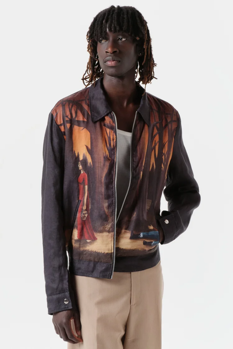 Endless Joy IN THE PINES BRONZE FRENCH LINEN BLOUSON JACKET