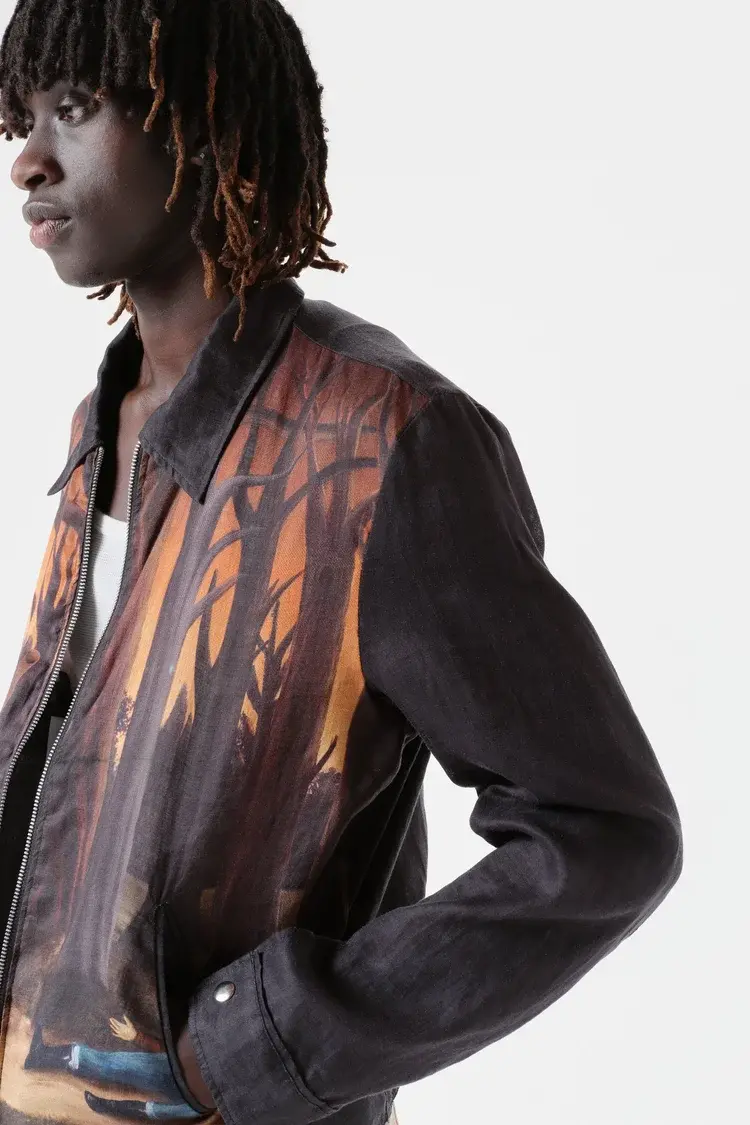 Endless Joy IN THE PINES BRONZE FRENCH LINEN BLOUSON JACKET
