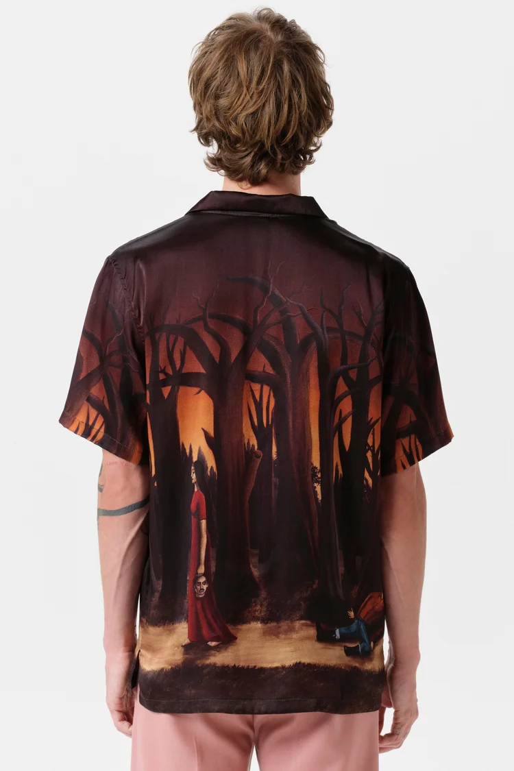 Endless Joy IN THE PINES BRONZE SILK SHORT SLEEVE SHIRT