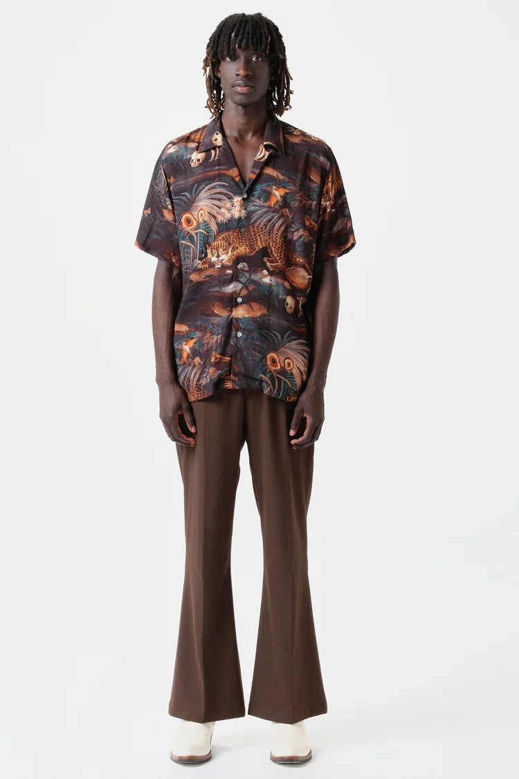 endless joy LEOPARDO JUNGLE DARK SHORT SLEEVE SHIRT