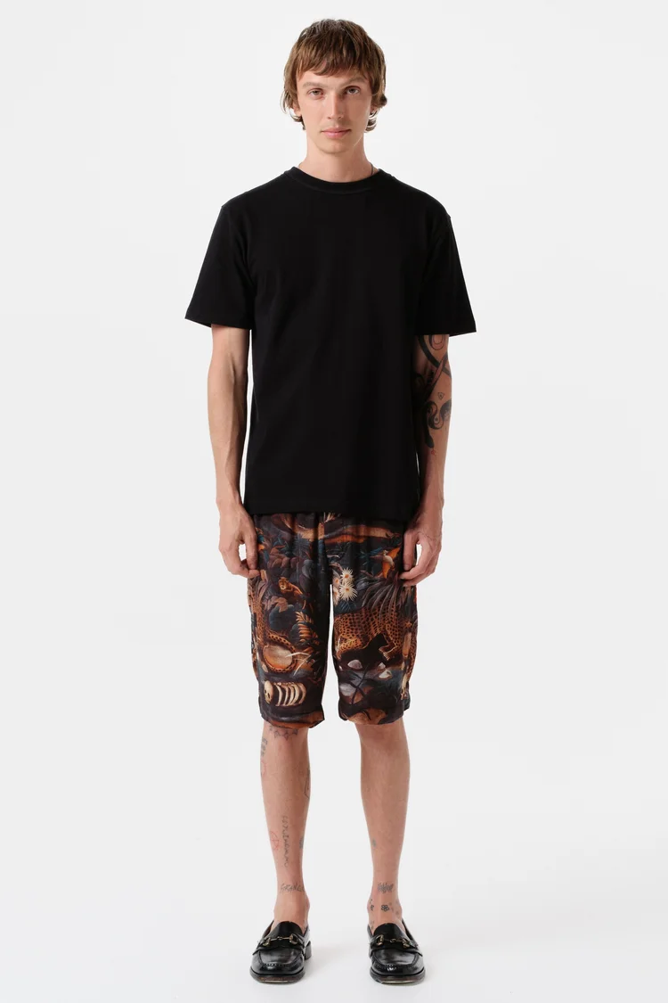 Endless Joy PLEASURE GARDEN BLACK BACK PRINT ORGANIC COTTON T-SHIRT