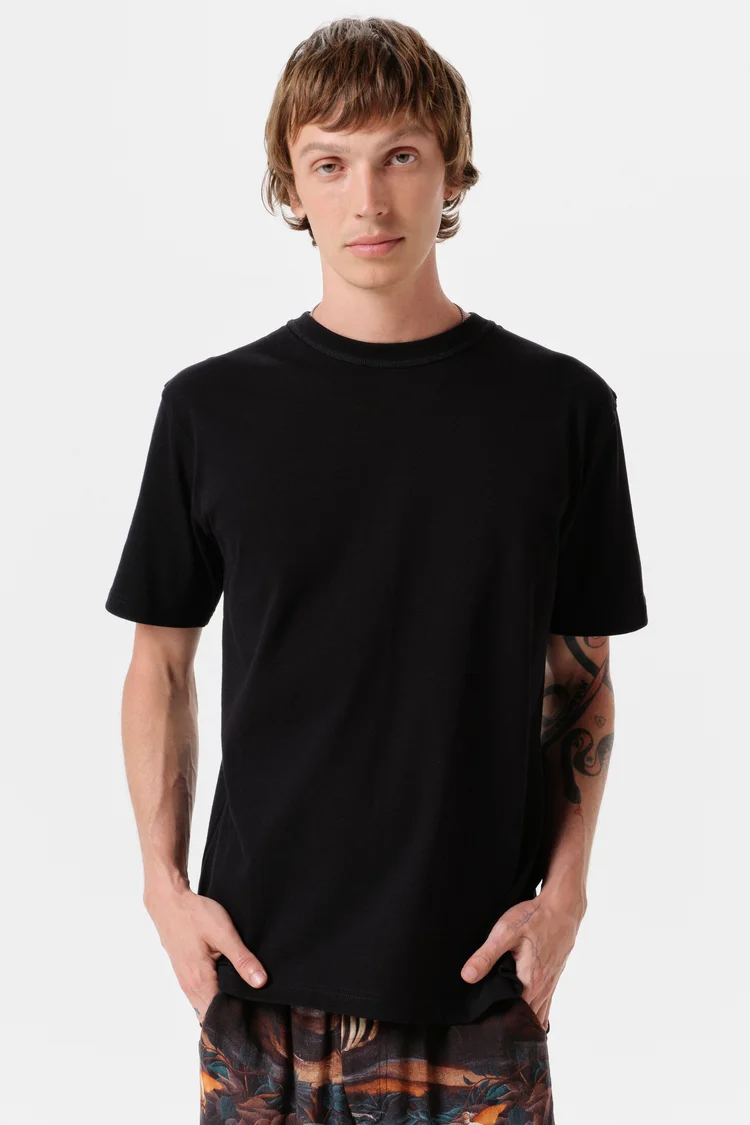 Endless Joy PLEASURE GARDEN BLACK BACK PRINT ORGANIC COTTON T-SHIRT