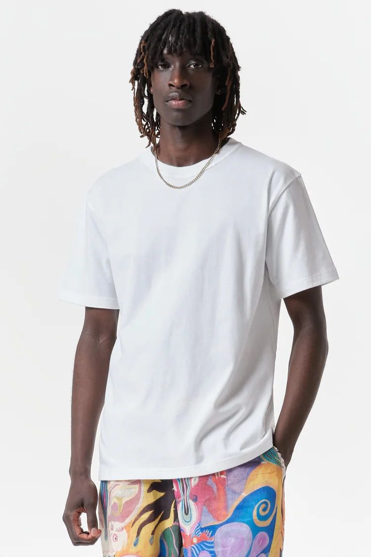 Endless Joy PLEASURE GARDEN WHITE BACK PRINT ORGANIC COTTON T-SHIRT