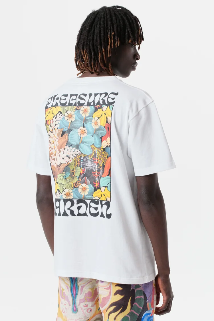 Endless Joy PLEASURE GARDEN WHITE BACK PRINT ORGANIC COTTON T-SHIRT