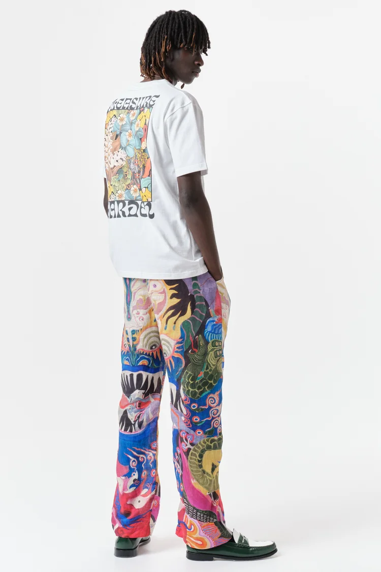 endless joy PLEASURE GARDEN WHITE BACK PRINT ORGANIC COTTON T-SHIRT