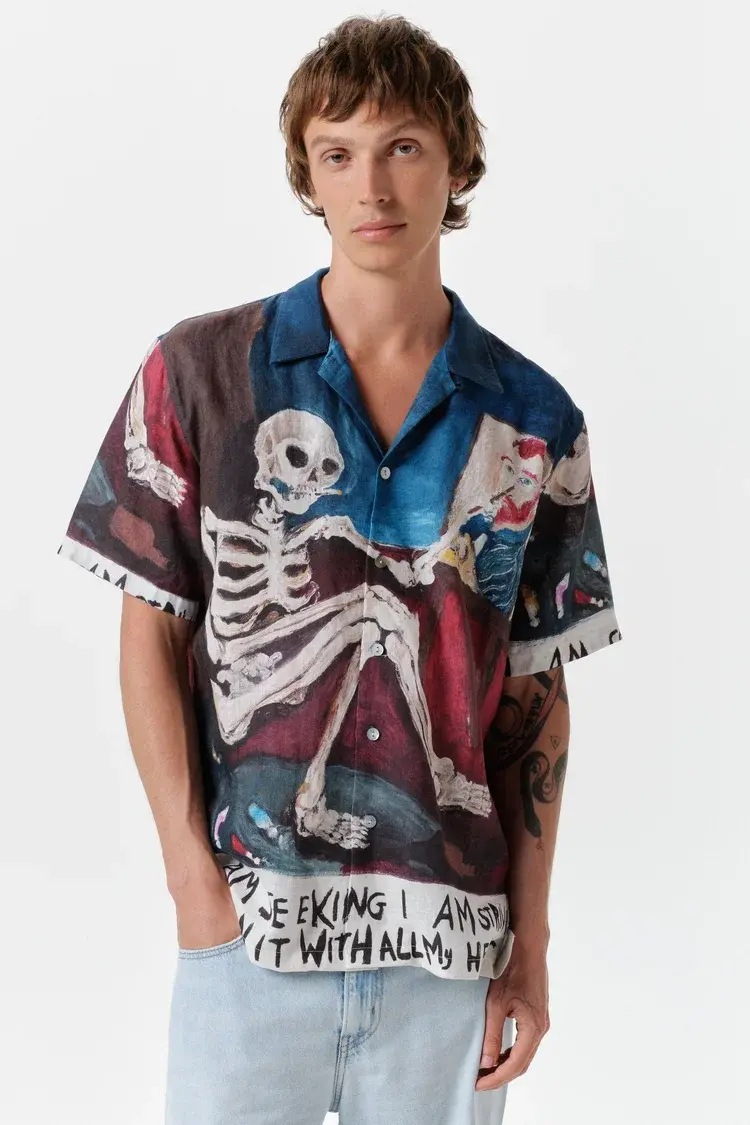 Endless Joy VINCENT FRENCH LINEN SHORT SLEEVE SHIRT