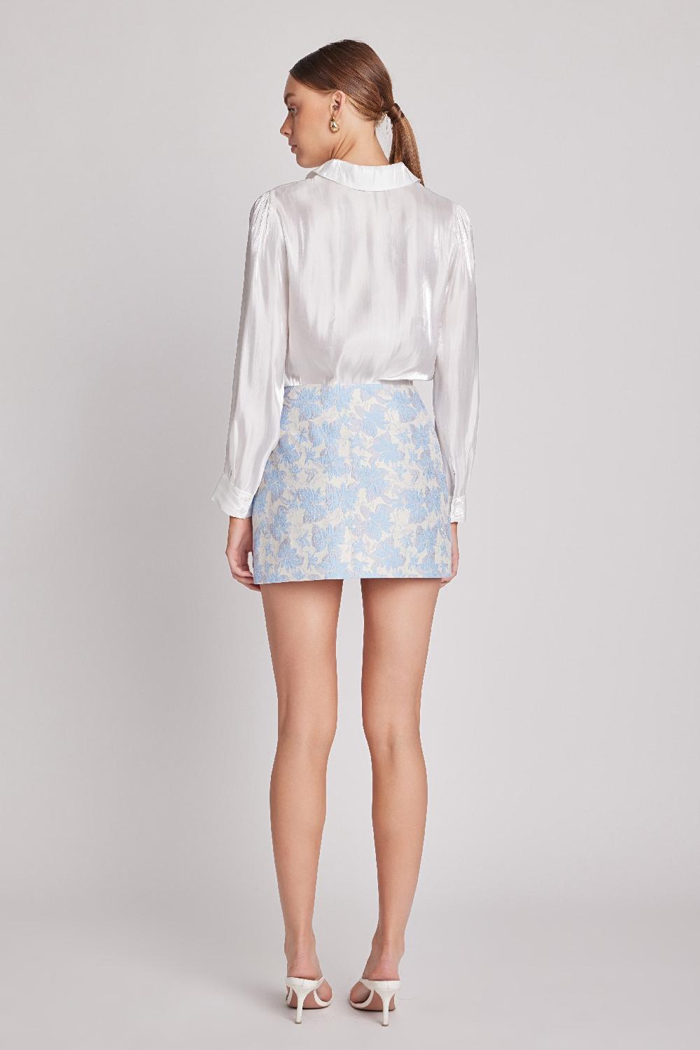 Endless Rose Aria Floral Jacquard Mini Skirt BLUE MULTI