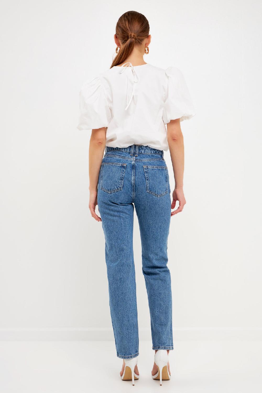 Endless Rose Blouson Top With Back Spaghetti Closure IVORY