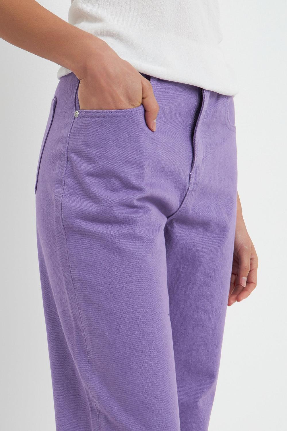 Endless Rose Color Full Length Wide Leg Jean PURPLE