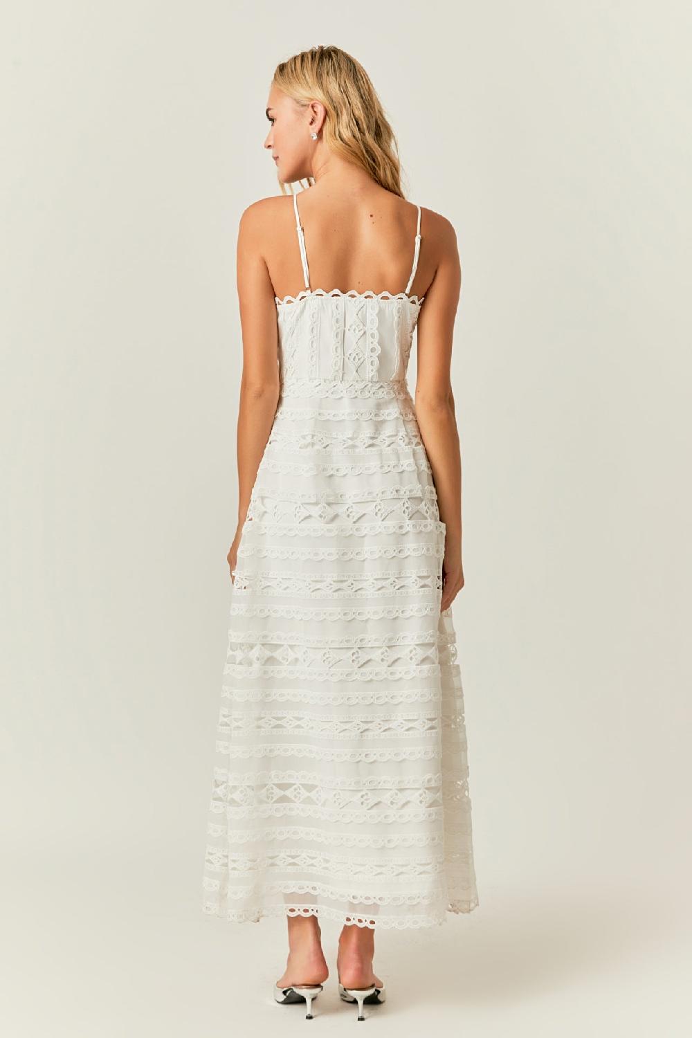 Endless Rose Combination Lace Maxi Dress DUSTY BLUE