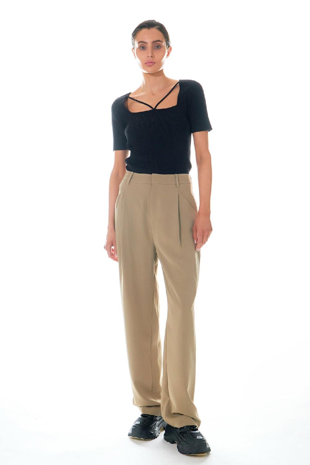 Endless Rose Cut-out Detail Short Sleeve Knit Top WHITE