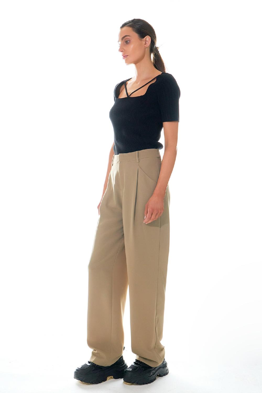 Endless Rose Cut-out Detail Short Sleeve Knit Top WHITE