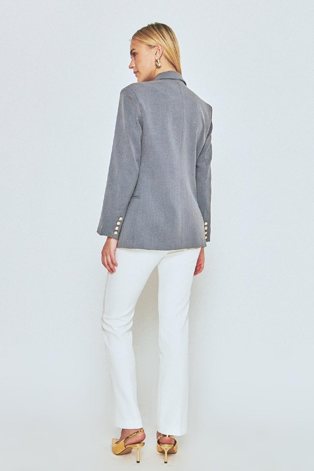 Endless Rose Double Breasted Suit Blazer MEDIUM GREY