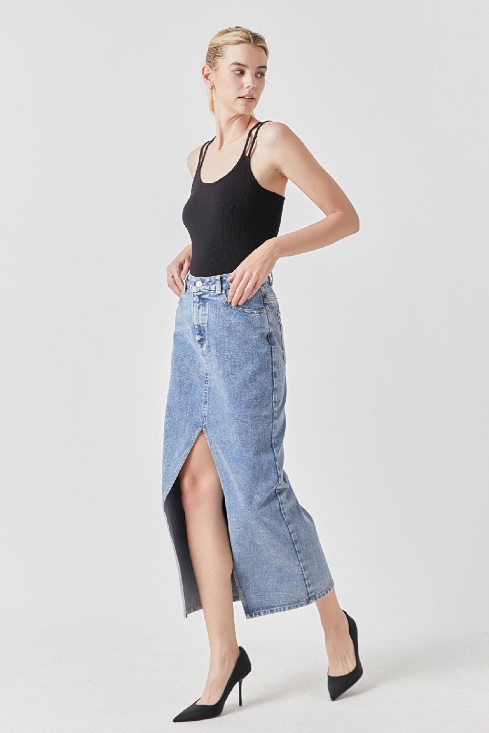 Endless Rose 2 Straps Knit Bodysuit BLACK