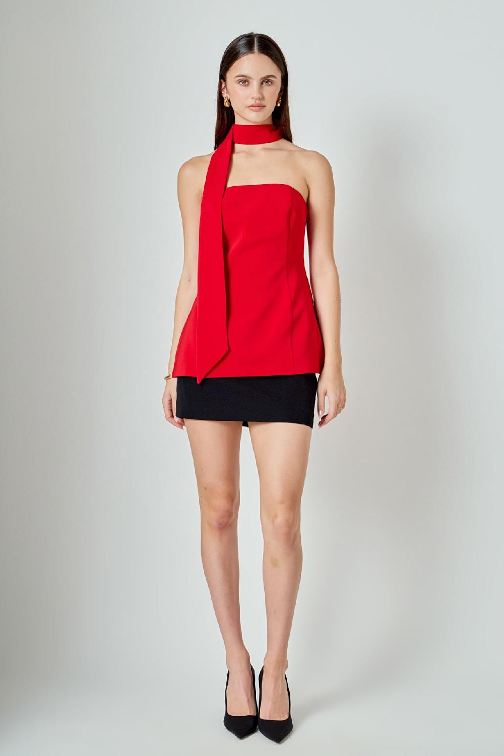 Endless Rose A-Line Choker Tie Top RED