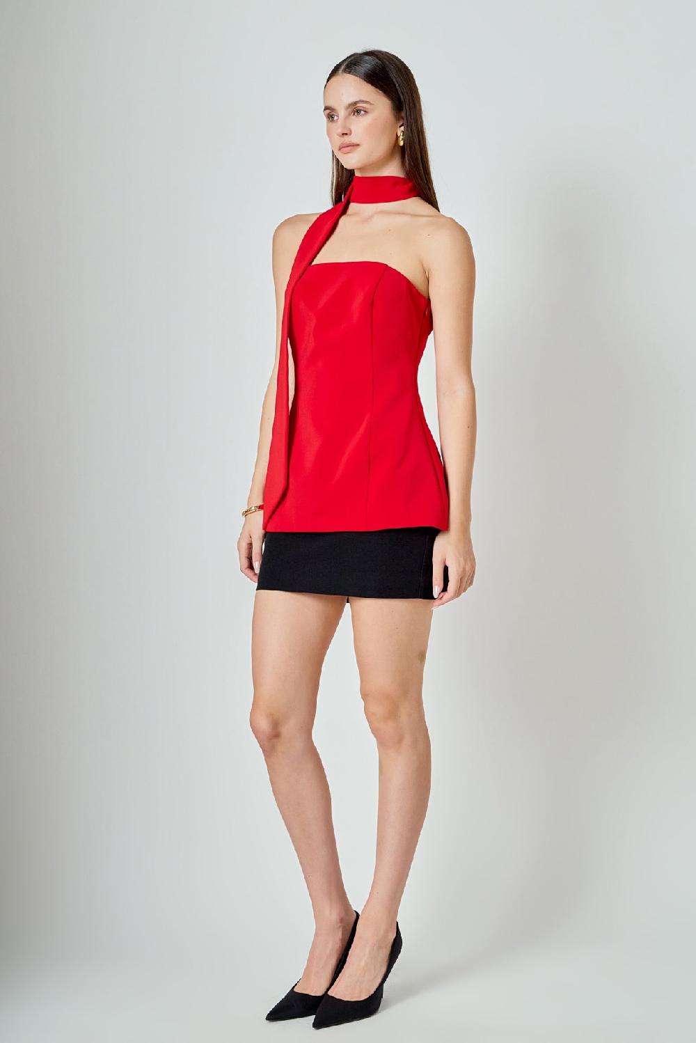 Endless Rose A-Line Choker Tie Top RED