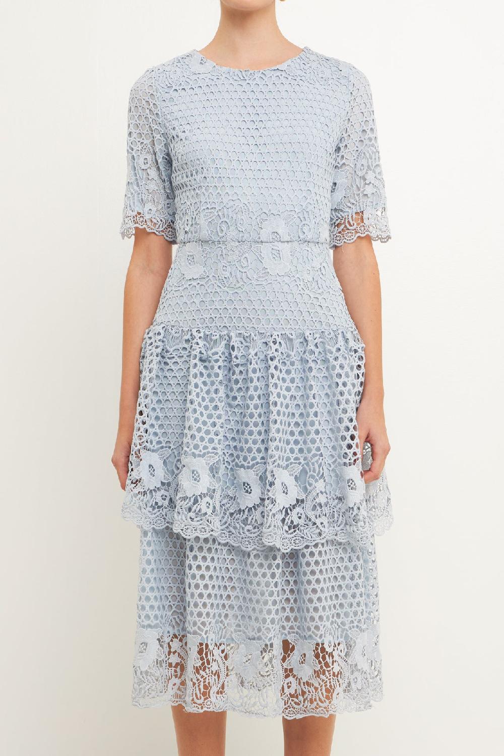 Endless Rose All Over Lace Dress POWDER BLUE
