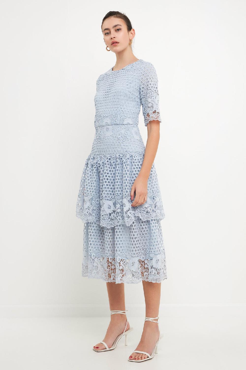 Endless Rose All Over Lace Dress POWDER BLUE