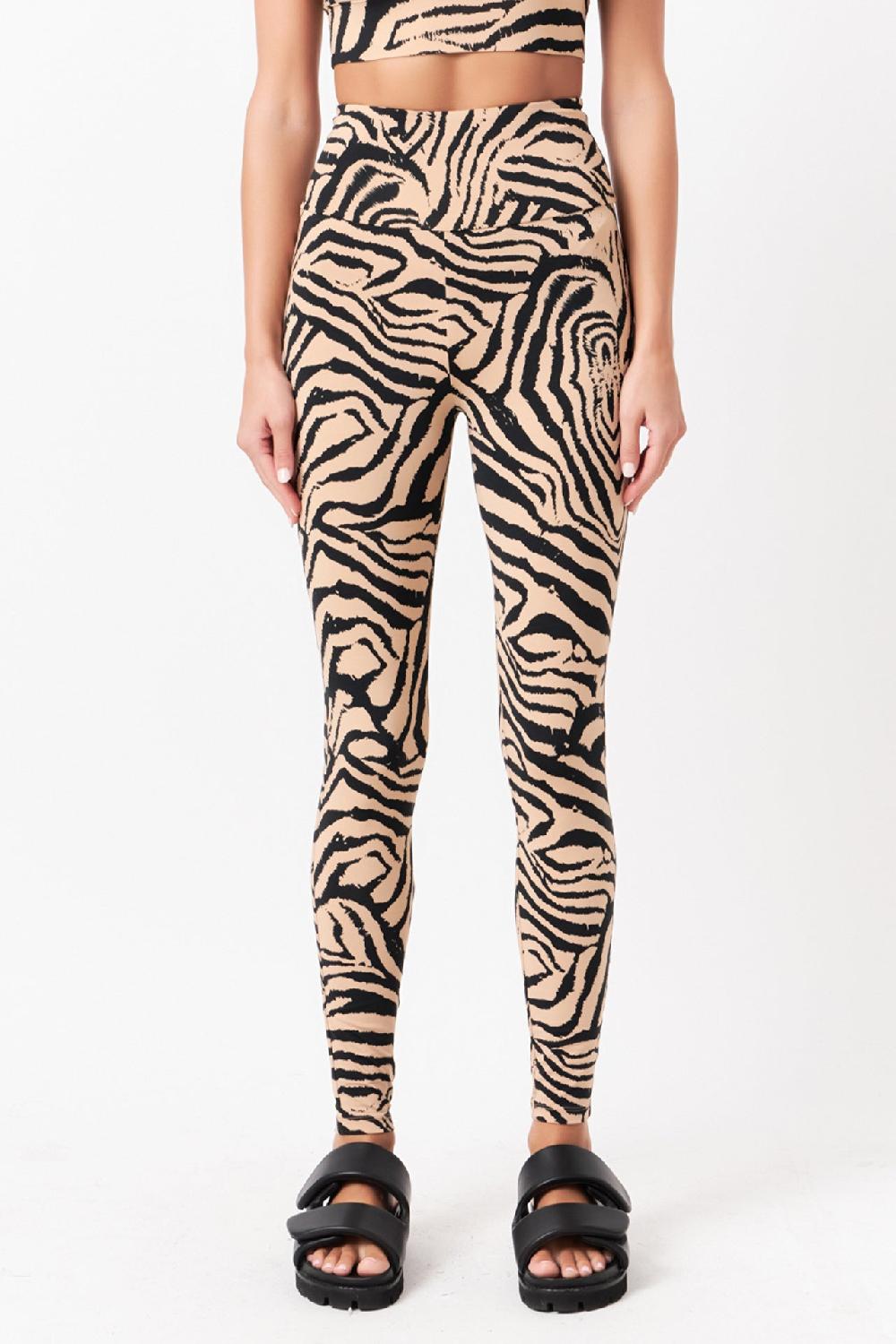 Endless Rose Animal Print Leggings BEIGE/BLACK