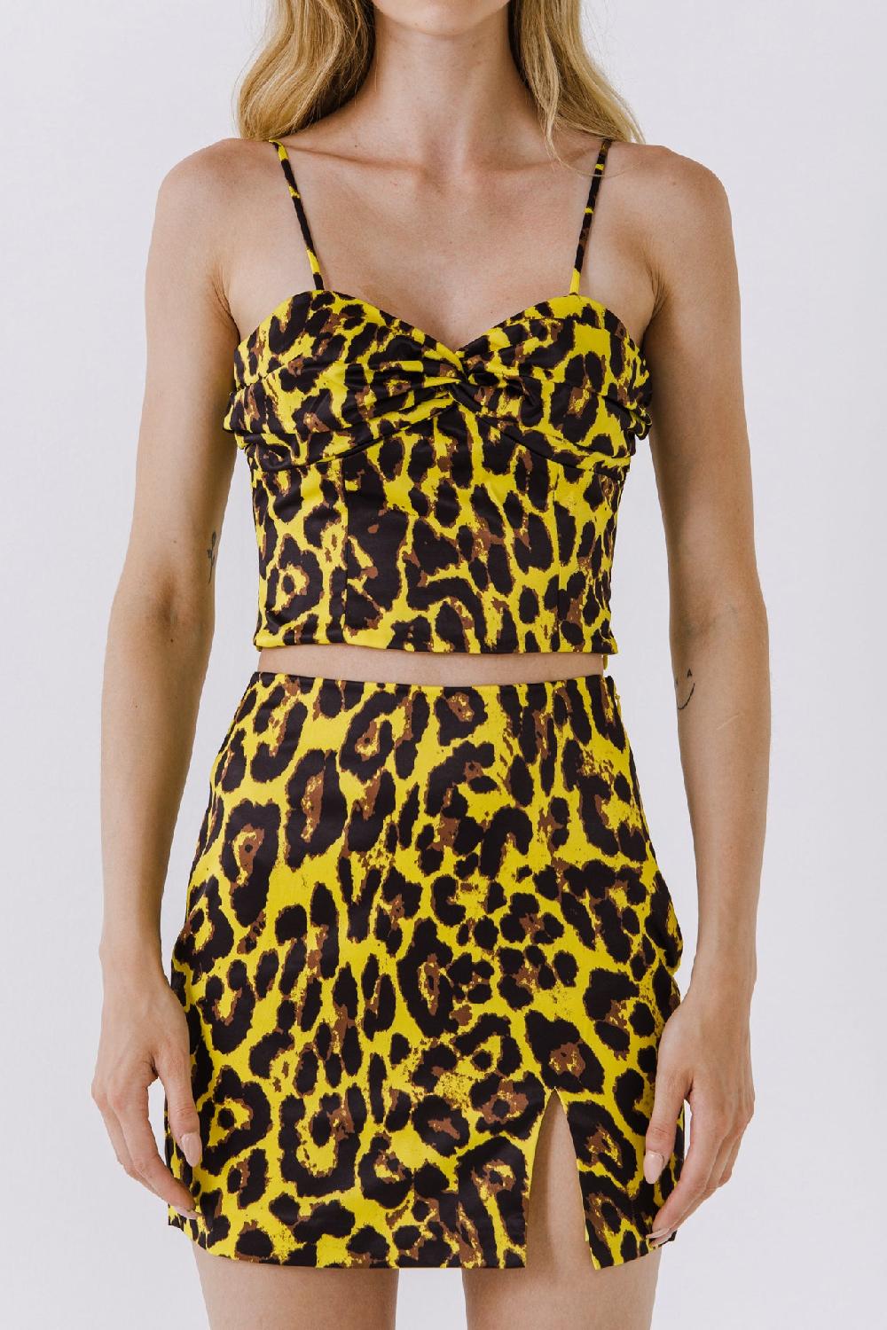 Endless Rose Animal Print Tank Top YELLOW MULTI