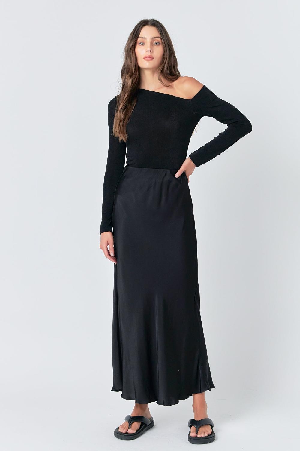 Endless Rose Asymmetric Shoulder Top SILVER